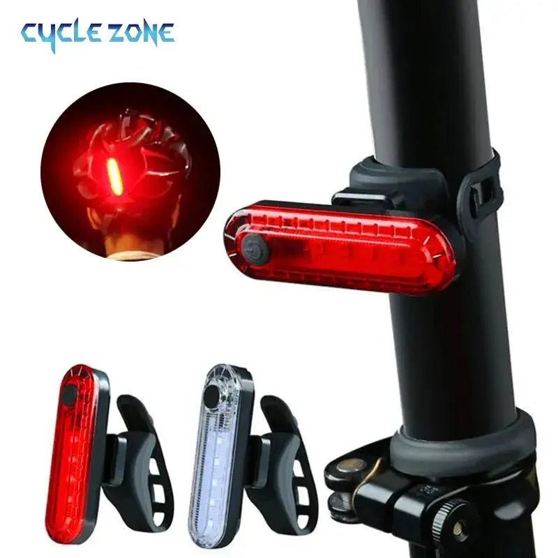 USB Rechargeable Red LED Bicycle Tail Light - Ultra Bright Rear Safety Light with 4 Modes for Night Cycling - Lacatang Shop