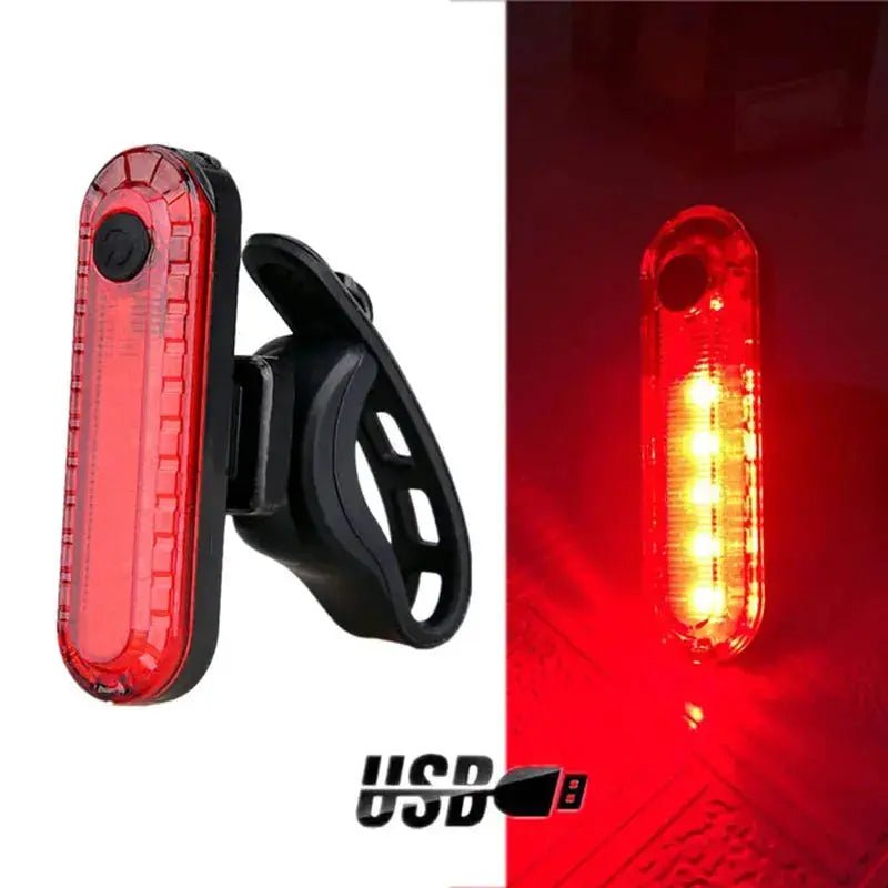 USB Rechargeable Red LED Bicycle Tail Light - Ultra Bright Rear Safety Light with 4 Modes for Night Cycling - Lacatang Shop