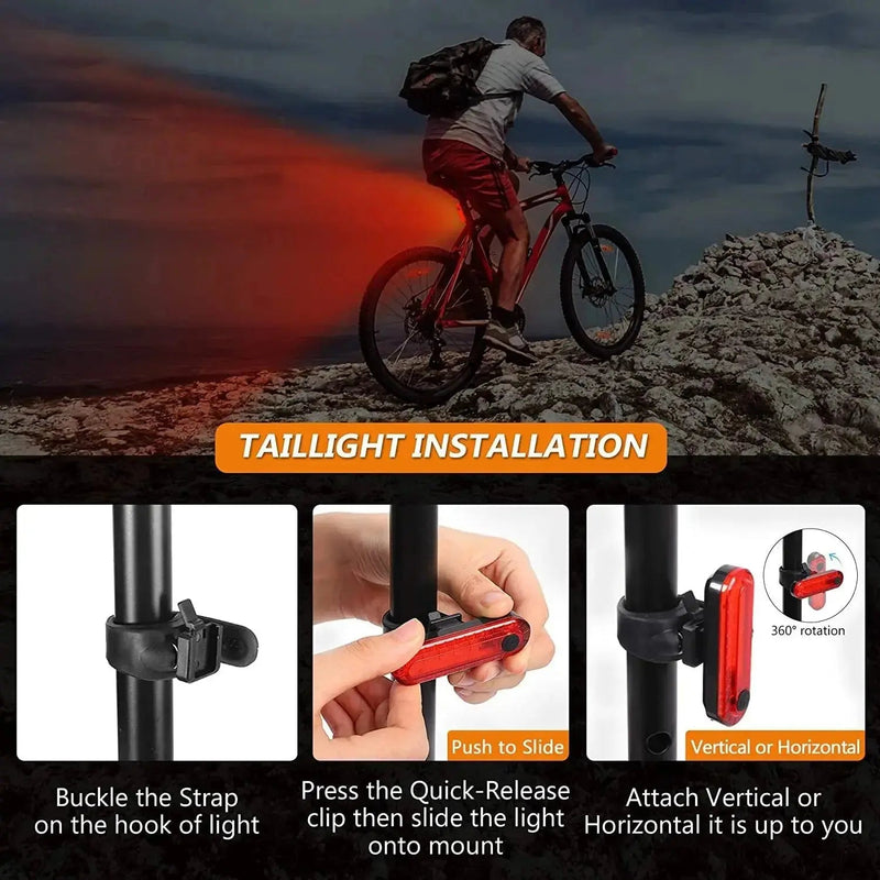 USB Rechargeable Red LED Rear Bicycle Taillight - Ultra Bright Cycling Safety Light with 4 Modes for Night Riding - Lacatang Shop