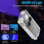V10 EDC Keychain Light 1000 LM Powerful LED Flashlight Type - C Rechargeable Uv Lamp Tiki Fishing Torch Camping Lantern - Lacatang Shop