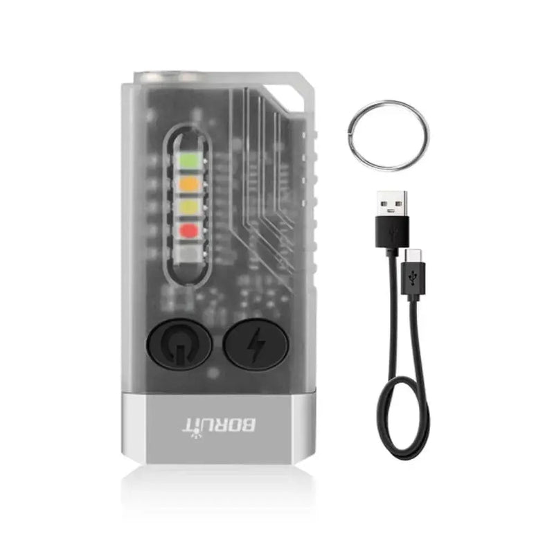 V10 EDC Keychain Light 1000 LM Powerful LED Flashlight Type - C Rechargeable Uv Lamp Tiki Fishing Torch Camping Lantern - Lacatang Shop