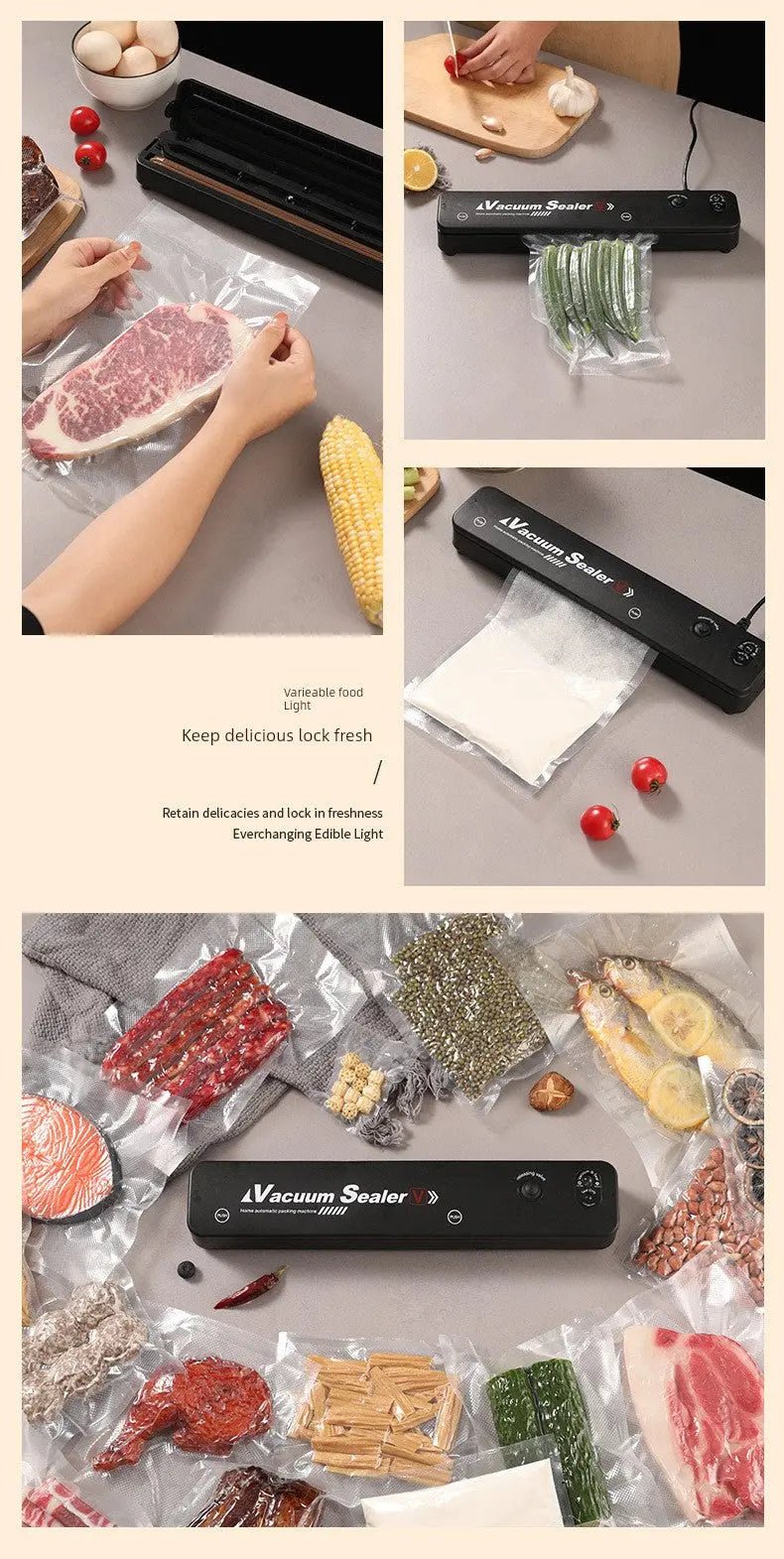 Vacuum Packaging Machine Small Household Sealing Machine Sealed Fresh - Keeping Vacuator Automatic Pressing Sealing Machine - Lacatang Shop