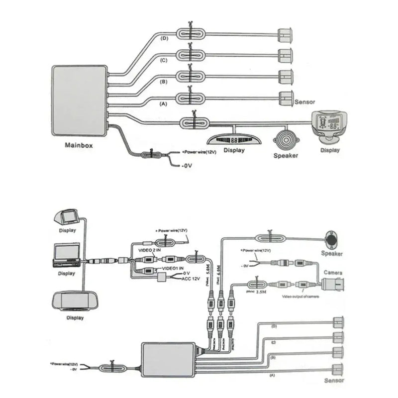 Vehicle Parking Sensor LCD Display with Switch Car Reverse Radar Parking Distance Rear 4 Sensors Backup Alarm System Buzzer - Lacatang Shop