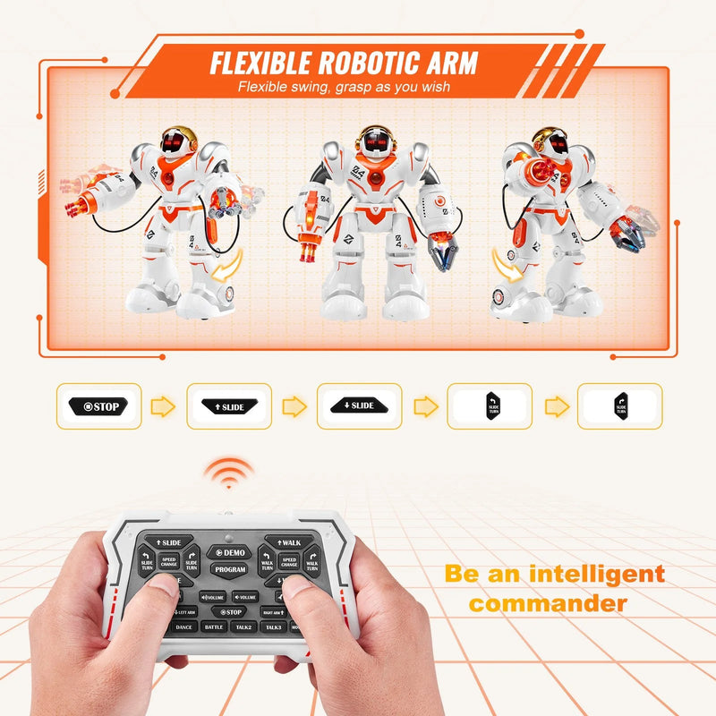 VEVOR RC Robot Toy Battle Robot for Kids Remote Control Robotic Toy Programmable - Lacatang Shop