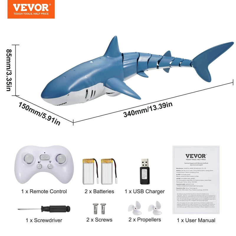 VEVOR Remote Control Shark Toy 2.4 Ghz High Speed RC Boat for Kids Adults Gift - Lacatang Shop