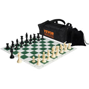 VEVOR Tournament Chess Set, 20 Inch Roll - Up Beginner Chess Board, Foldable Silicone Chess Game with Plastic Weighted Chess Pieces & Storage Bag, Portable Travel Chess Board Gift for Adult Kid Family - Lacatang Shop