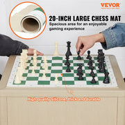 VEVOR Tournament Chess Set, 20 Inch Roll - Up Beginner Chess Board, Foldable Silicone Chess Game with Plastic Weighted Chess Pieces & Storage Bag, Portable Travel Chess Board Gift for Adult Kid Family - Lacatang Shop