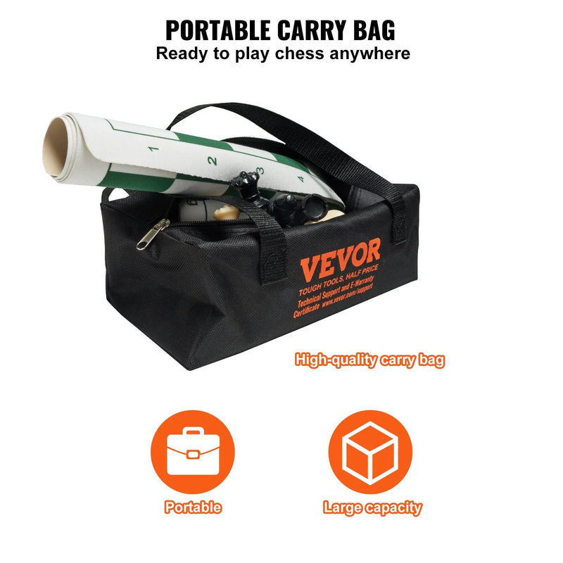 VEVOR Tournament Chess Set, 20 Inch Roll - Up Beginner Chess Board, Foldable Silicone Chess Game with Plastic Weighted Chess Pieces & Storage Bag, Portable Travel Chess Board Gift for Adult Kid Family - Lacatang Shop