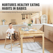 VEVOR Wooden High Chair for Babies & Toddlers, Double Solid Wood Feeding Chair, Eat & Grow Portable High Chair, Easy to Clean Baby Booster Seat, Compact Toddler Chair, Natural - Lacatang Shop