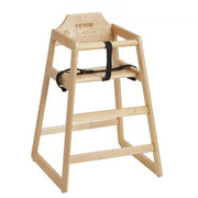 VEVOR Wooden High Chair for Babies & Toddlers, Double Solid Wood Feeding Chair, Eat & Grow Portable High Chair, Easy to Clean Baby Booster Seat, Compact Toddler Chair, Natural - Lacatang Shop
