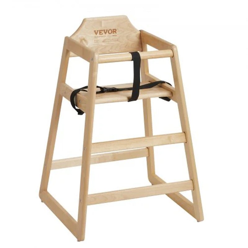 VEVOR Wooden High Chair for Babies & Toddlers, Double Solid Wood Feeding Chair, Eat & Grow Portable High Chair, Easy to Clean Baby Booster Seat, Compact Toddler Chair, Natural - Lacatang Shop