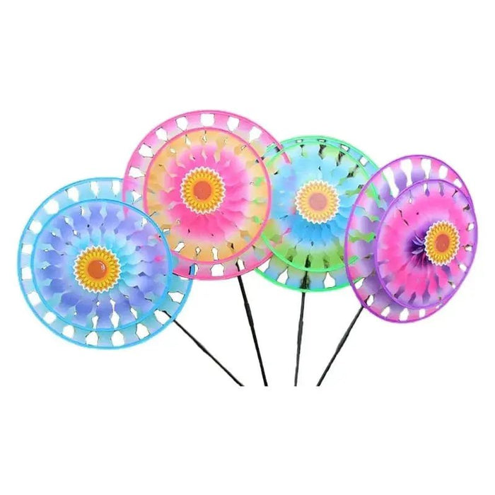 Vibrant Dual - Layered Wind Spinners for Outdoor Gardens - Colorful Decorative Windmills for Lawn and Patio - Lacatang Shop