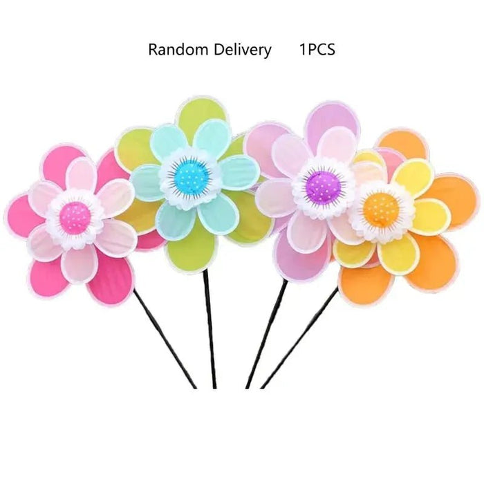Vibrant Dual - Layered Wind Spinners for Outdoor Gardens - Colorful Decorative Windmills for Lawn and Patio - Lacatang Shop