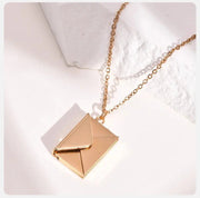 Vnox 2022 New Trendy Envelope Necklaces for Women Girls Jewelry, Gold Color Stainless Steel Email Pendant Collar Keepsake Gifts - Lacatang Shop