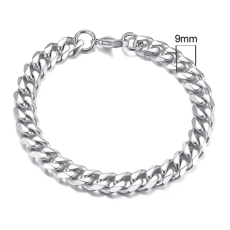 Vnox 3 - 11mm Chunky Miami Curb Chain Bracelet for Men, Stainless Steel Cuban Link Chain Wristband Classic Punk Heavy Male Jewelry - Lacatang Shop