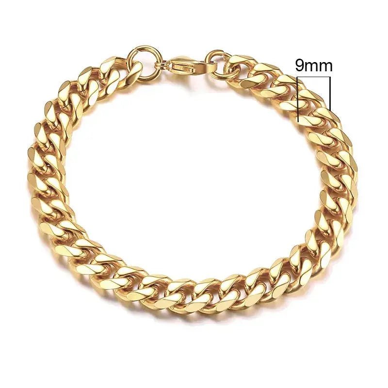 Vnox 3 - 11mm Chunky Miami Curb Chain Bracelet for Men, Stainless Steel Cuban Link Chain Wristband Classic Punk Heavy Male Jewelry - Lacatang Shop