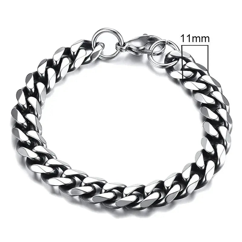 Vnox 3 - 11mm Chunky Miami Curb Chain Bracelet for Men, Stainless Steel Cuban Link Chain Wristband Classic Punk Heavy Male Jewelry - Lacatang Shop