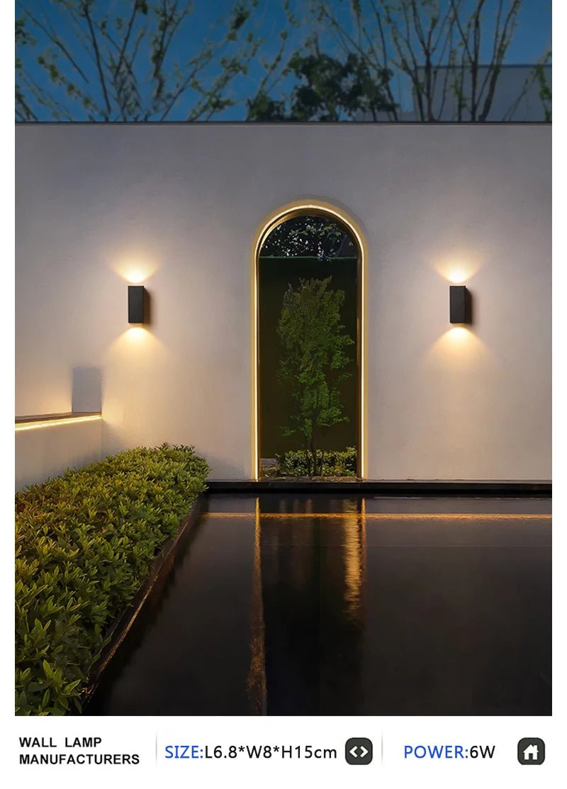 Waterproof LED Outdoor Wall Lamp IP65 Upper Lower Lighting Porch Garden Lamp Indoor Bedroom Bedside Home Decor Wall Light - Lacatang Shop
