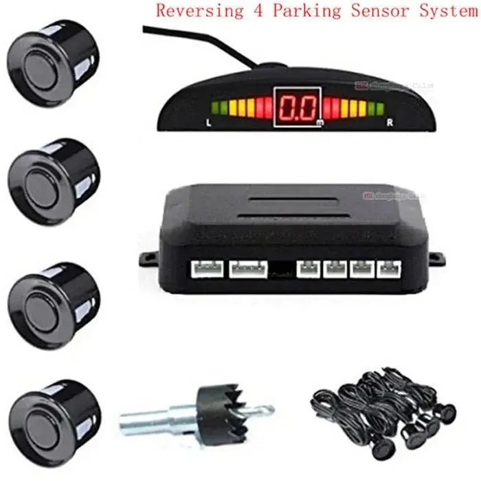 Weatherproof 4 Rear View Car Parking Sensor Reverse Backup Radar Kit with LED Display Monitor car parking system - Lacatang Shop