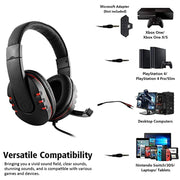 Wired Earphone HiFi Headphones 3.5mm Wired Gamer Headset Deep Bass Over - Ear Headphone with Mic for XBOX ONE/SWITCH - Lacatang Shop