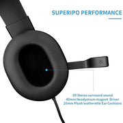 Wired Earphone HiFi Headphones 3.5mm Wired Gamer Headset Deep Bass Over - Ear Headphone with Mic for XBOX ONE/SWITCH - Lacatang Shop