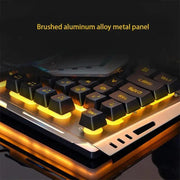 Wired Gaming Keyboard and Mouse Combo with Orange Yellow LED Backlit, Dirt - Proof,Waterproof,Ergonomic Design,Mechanical For Game - Lacatang Shop