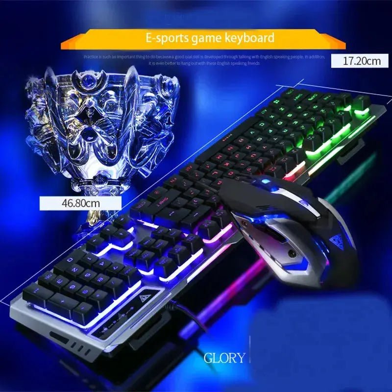 Wired Gaming Keyboard and Mouse Combo with Orange Yellow LED Backlit, Dirt - Proof,Waterproof,Ergonomic Design,Mechanical For Game - Lacatang Shop