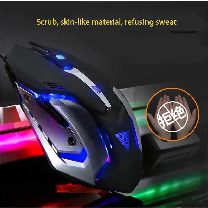 Wired Gaming Keyboard and Mouse Combo with Orange Yellow LED Backlit, Dirt - Proof,Waterproof,Ergonomic Design,Mechanical For Game - Lacatang Shop