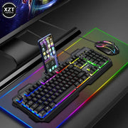 Wired Gaming Keyboard And Mouse RGB Backlit Keyboard Rubber PC Keycaps Keyboard Mouse Gamer Gaming Mouse - Lacatang Shop