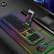 Wired Gaming Keyboard And Mouse RGB Backlit Keyboard Rubber PC Keycaps Keyboard Mouse Gamer Gaming Mouse - Lacatang Shop