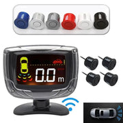 Wireless Car Parking Sensor Set LCD Display 4 Radar Probe 65dB Buzzer Alarm Backup Reversing Parktronic Monitor Detector System - Lacatang Shop