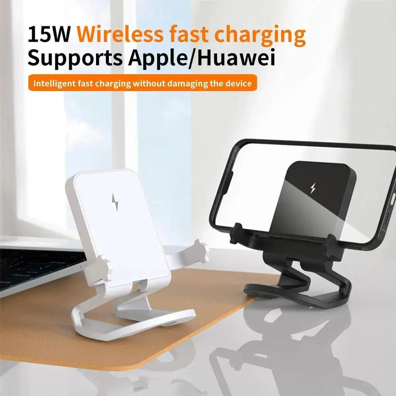 Wireless Charger 15W Suitable for iPhone Wireless Fast Charging Horizontal Vertical Dual - Purpose Phone Holder Desktop base - Lacatang Shop
