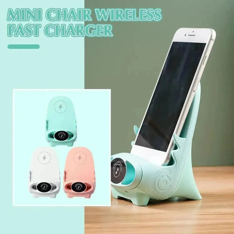 Wireless Charging Stand Portable Mini Chair Universal 15W Chair Holder Charger Desktop Phone Charging Holder - Lacatang Shop