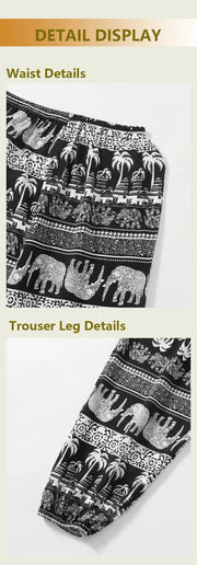 Women Casual Loose Cozy Pants Elastic Pants Feet Harem Pants Sweatpants Pants Summer Beach Pants Elastic Waistband - Lacatang Shop