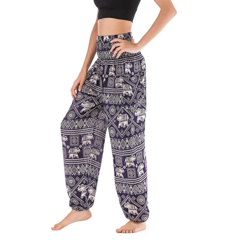 Women Red Elephant Design Loose Fit Harem Pants Hippie Workout Party Beach Pants Casual Trousers Dropshipping - Lacatang Shop