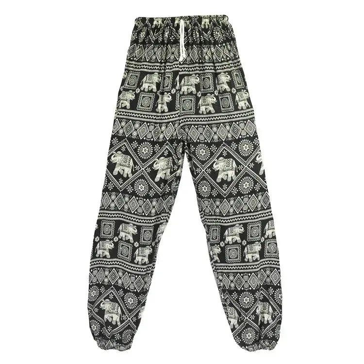 Women Red Elephant Design Loose Fit Harem Pants Hippie Workout Party Beach Pants Casual Trousers Dropshipping - Lacatang Shop