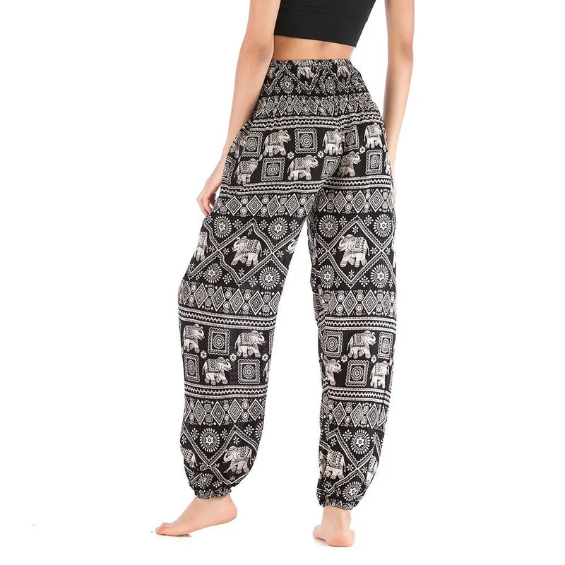 Women Red Elephant Design Loose Fit Harem Pants Hippie Workout Party Beach Pants Casual Trousers Dropshipping - Lacatang Shop