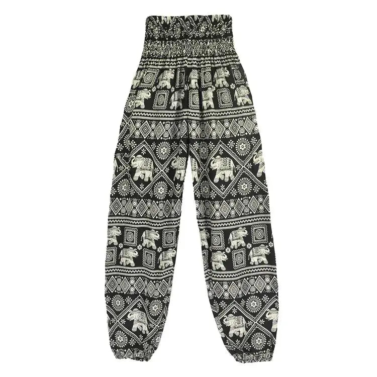 Women Red Elephant Design Loose Fit Harem Pants Hippie Workout Party Beach Pants Casual Trousers Dropshipping - Lacatang Shop