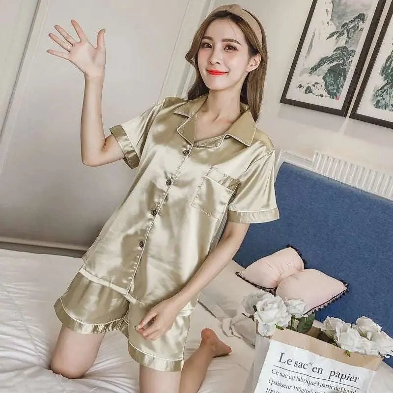 Women Silk Satin Pajamas - Lacatang Shop