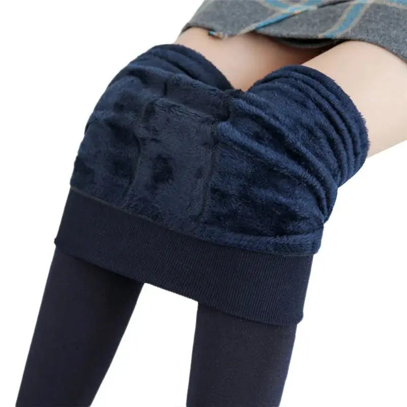 Women Winter Leggings Warm Leggins High Waist Solid Color Velvet Women Thickened Velvet Leggings Stretchy Black Leggings - Lacatang Shop