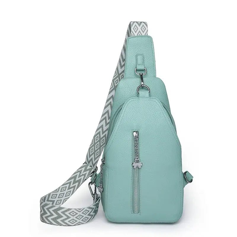 Women's Chest Bags Pure ColorPU leather Female Crossbody Bags Fashion Sports Shoulder Bag Casual Female Sling Waist Chest Pack - Lacatang Shop