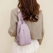 Women's Chest Bags Pure ColorPU leather Female Crossbody Bags Fashion Sports Shoulder Bag Casual Female Sling Waist Chest Pack - Lacatang Shop