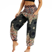 Women's Clothing Harem Pants, Bohemian Yoga Pants,Flowy Trouser Yoga Boho Hippie Clothes Pilates Pants with Pocket - Lacatang Shop