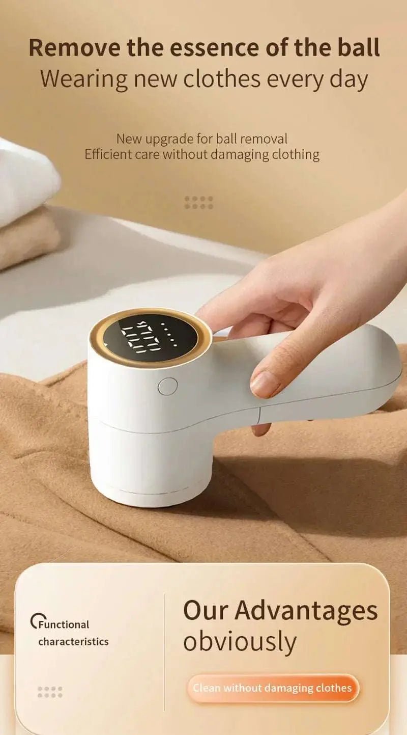 Xiaomi Electric Lint Remover USB Rechargeable Intelligent Digital Display Hairball Trimmer Portable Clothes Shaver 5 Gear Razor - Lacatang Shop
