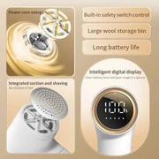 Xiaomi Electric Lint Remover USB Rechargeable Intelligent Digital Display Hairball Trimmer Portable Clothes Shaver 5 Gear Razor - Lacatang Shop