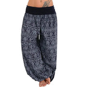 Yoga Pants Women Boho Loose Low Waist Long Pants Elephant Print Baggy Bloomer Trousers Dance Harem Pants Plus Size Pantalones - Lacatang Shop